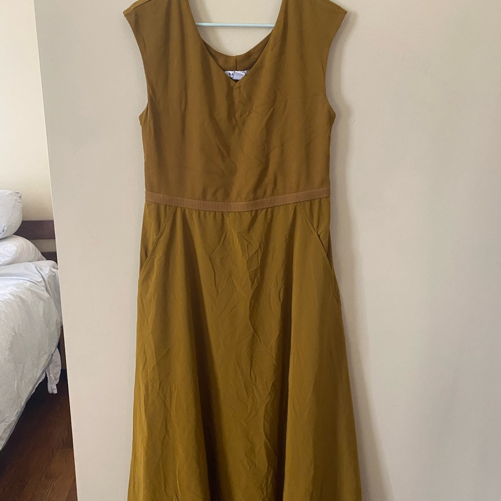 Athleta Mustard Midi Dress